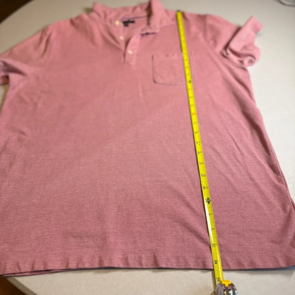 Banana Republic‎ Mens XL Pink Heathered Cotton Short Sleeve Pocket Polo Shirt